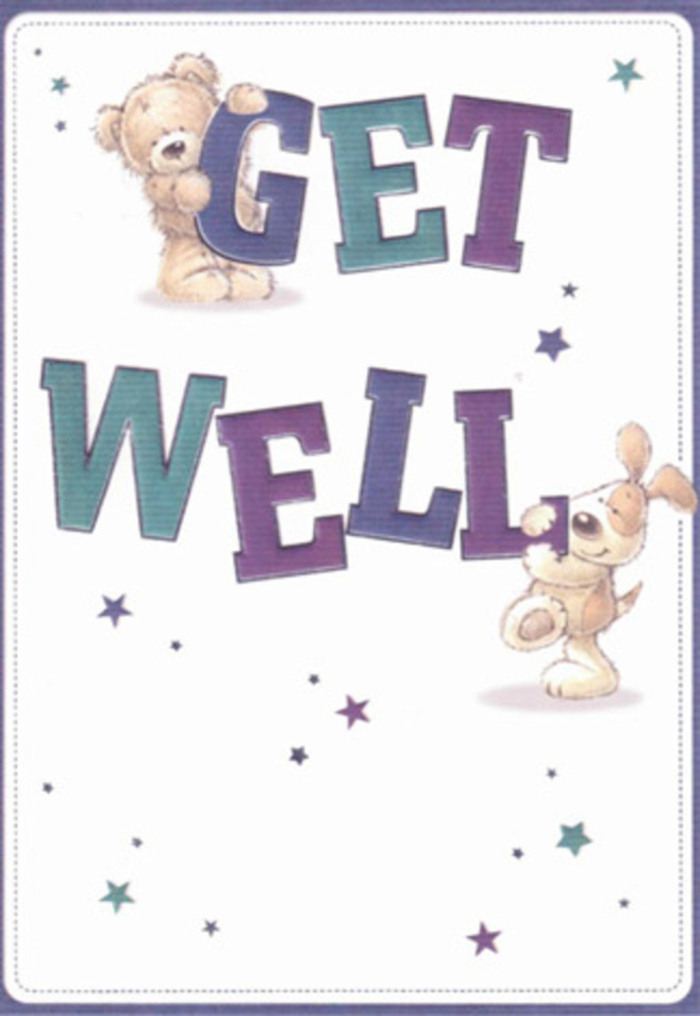 This vibrant get well card is a celebration of caring and optimism, inspired by the community spirit found throughout Crystal Palace. Friendly illustrations depict a huggable bear and an endearing puppy, surrounded by dancing stars as if sending waves of good wishes down Westow Hill. The typography is large and lively, colored in saturated purples and aquas, grounding the card in bold cheerfulness. A soft white background lends the entire scene an airy, inviting light, echoing the fresh atmosphere of the Crystal Palace gardens after a rain. Impeccably rendered textures-the bear's fluffy coat, the puppy's velour-like ears-bring an inviting, tactile dimension, reminiscent of a hand-selected arrangement crafted in the Flowers Crystal Palace workshop. Imagine pairing this card with a bouquet delivered to a friend resting near Gipsy Hill; together, they offer a double dose of positivity and heartfelt care. Each visual element, from the confident letters to the affectionate gestures of the animal friends, whispers encouragement-a gentle remedy to lift anyone's spirits in recovery, bringing the joyful spirit of Crystal Palace right into their hands.